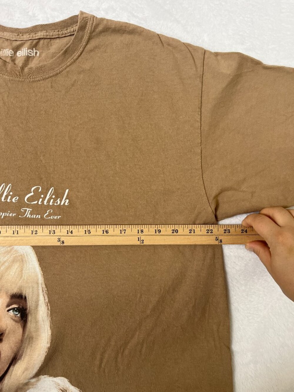 Billie Eilish Happier Than Ever Tour Merch sz S/M Oversized Urban Outfitters Tan - Picture 7 of 8